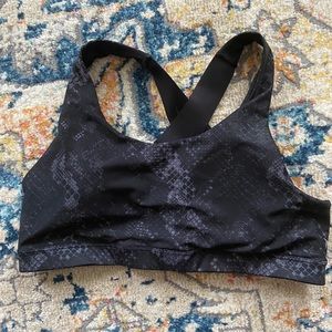 NWOT Snakeskin Sports Bra with Criss-cross Back